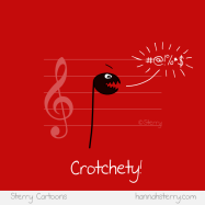Crotchety Crotchet - A music joke cartoon by Sterry Cartoons.