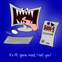 "It's PC gone mad, I tell you!" by Sterry Cartoons. Cartoon requested by Bilgeboy Bob.