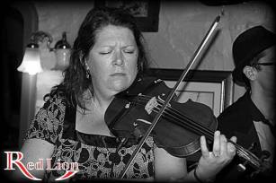 Mel Brindle on violin with Hamer & Isaacs gypsy swing band and special guests at The Red Lion Newquay in Cornwall.